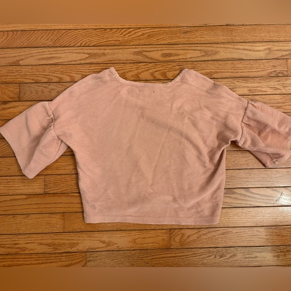 Madewell Bell Sleeve Ribbed Cropped Top size small - Picture 2 of 3
